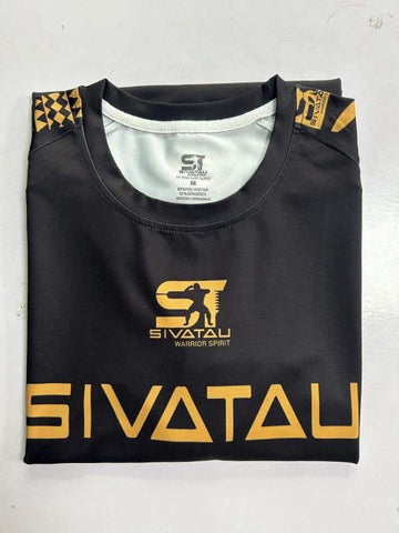 Black with gold colour round neck